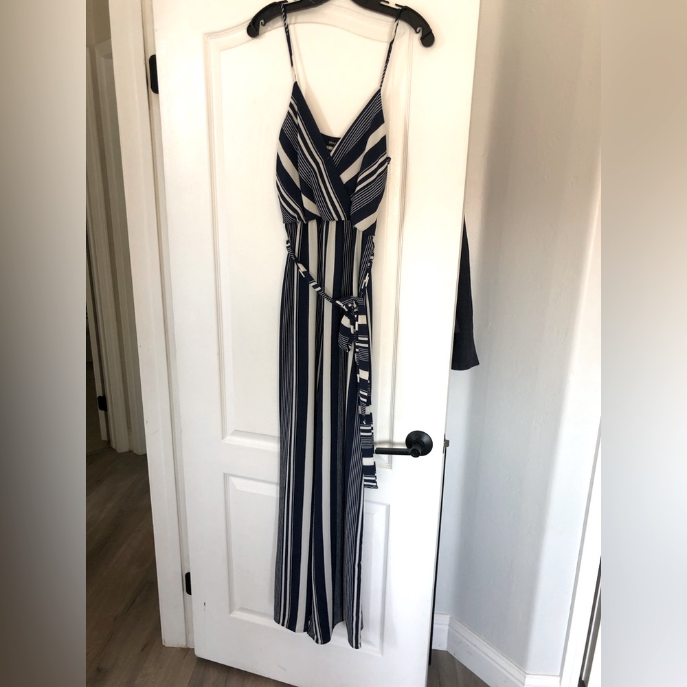 Striped wide leg jumpsuit